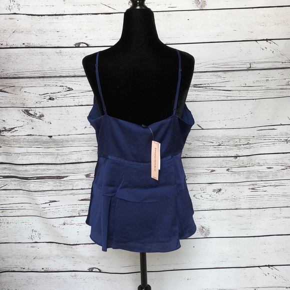 ⚡️NWT! Banana Republic blue satin ruffle top 12P - Picture 2 of 8